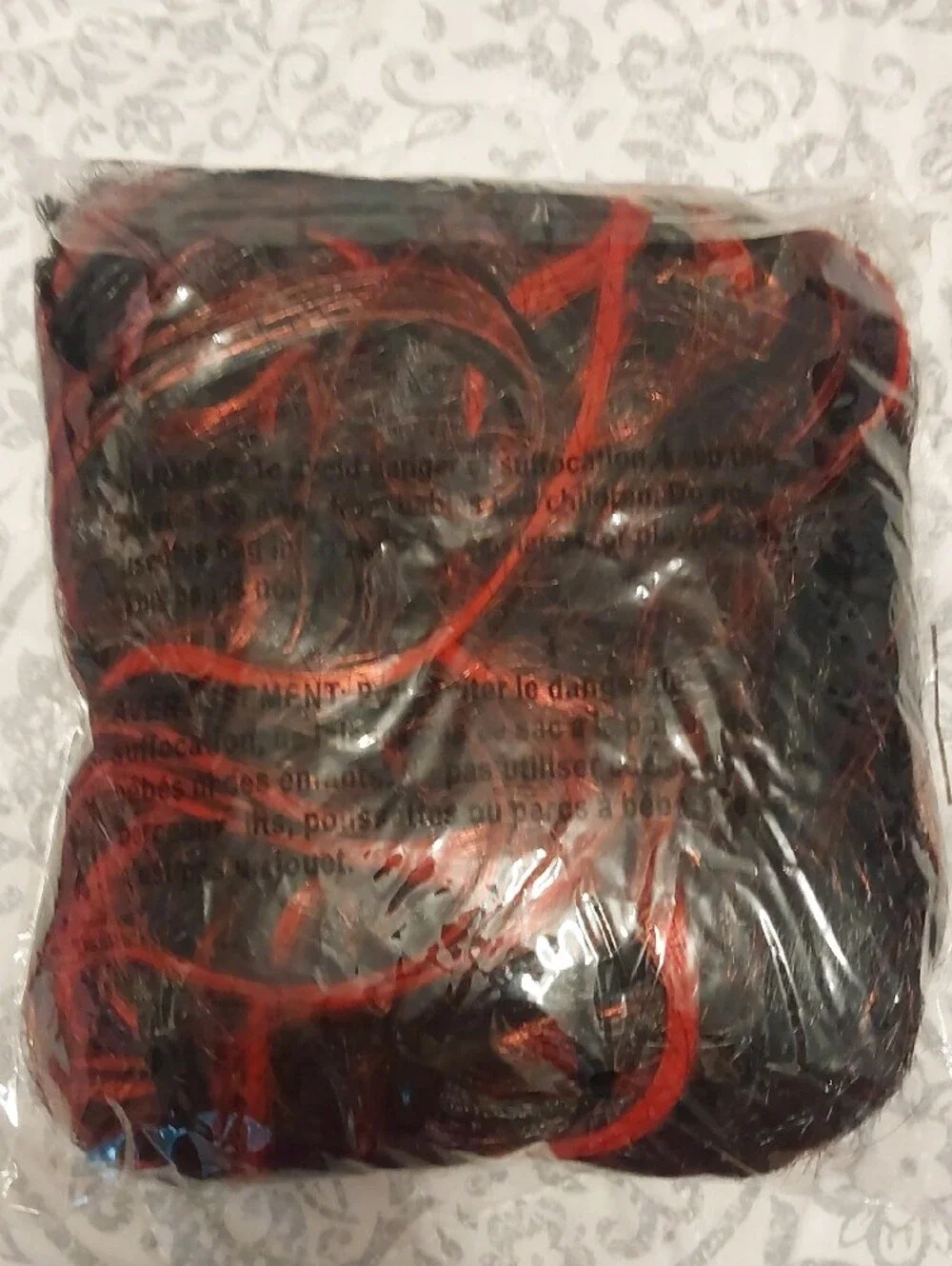 Gothic Straight Wig with Red Highlights - Black & Red